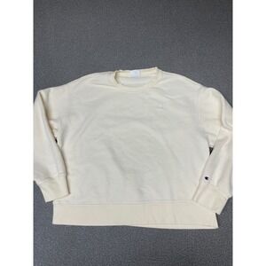 Champion Sweater Womens XL cream ivory‎ Pullover Sweatshirt Athleisure Crew Neck
